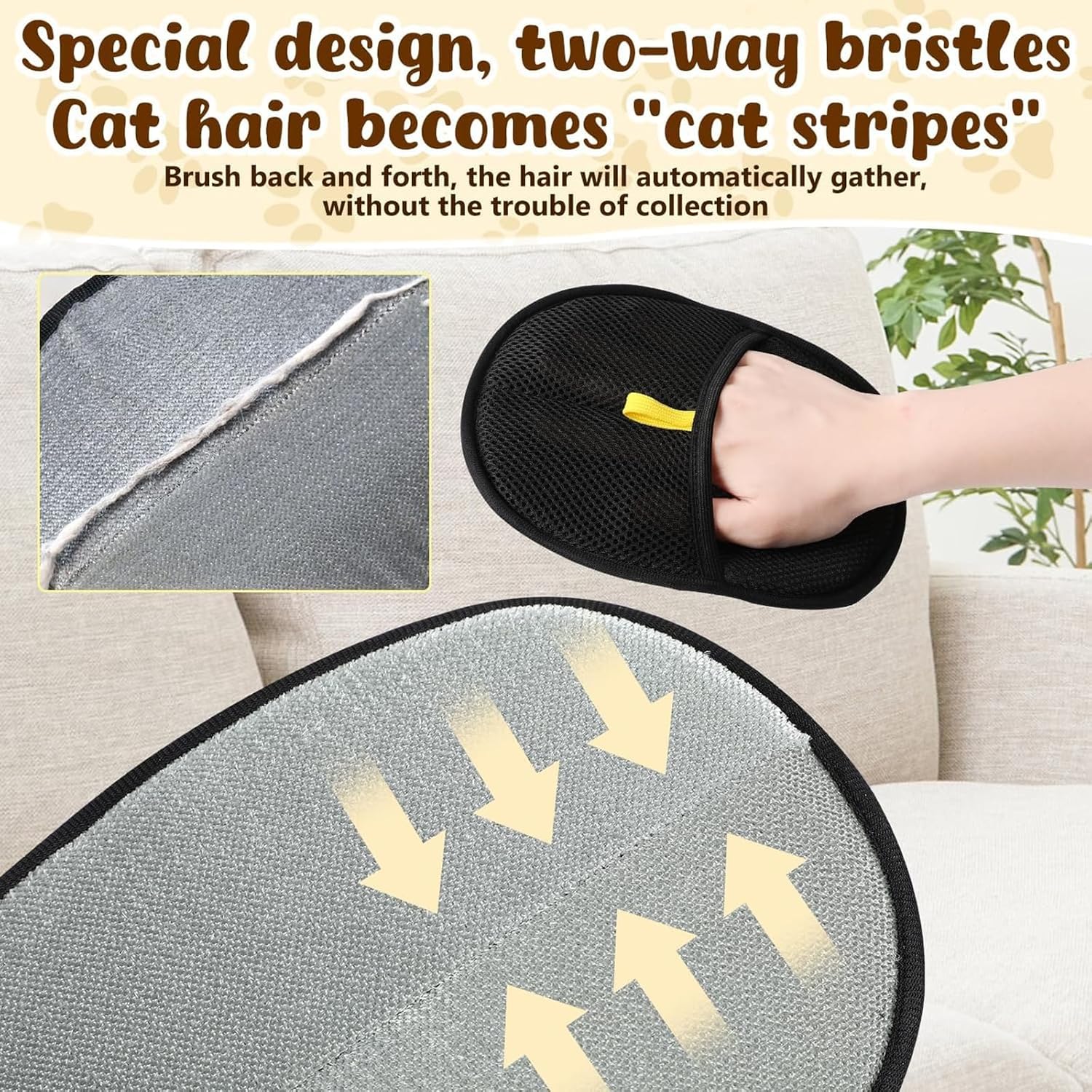 Dubbelzijdige magnetische bonthandschoenen voor honden en katten, vingerloze bonthandschoenen, herbruikbaar, magnetische handschoenen voor huisdieren, kleding, bank